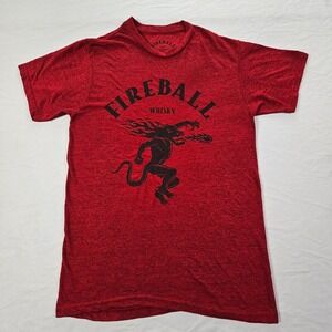 Fireball Whisky Red SHort Sleeve Polyester T-Shirt Men's S